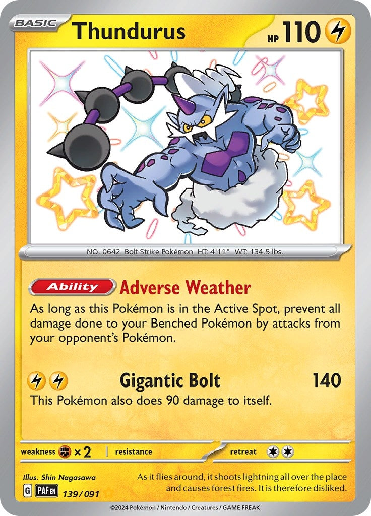 Image for Thundurus (139/091) [SV: Paldean Fates] - Pokemon