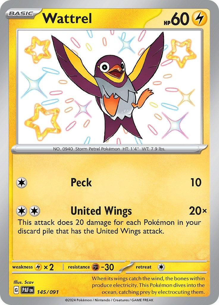 Image for Wattrel (145/091) [SV: Paldean Fates] - Pokemon