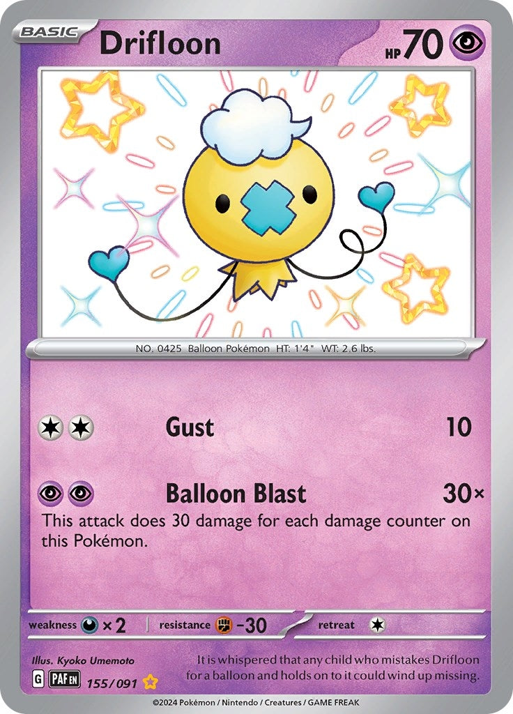 Image for Drifloon (155/091) [SV: Paldean Fates] - Pokemon