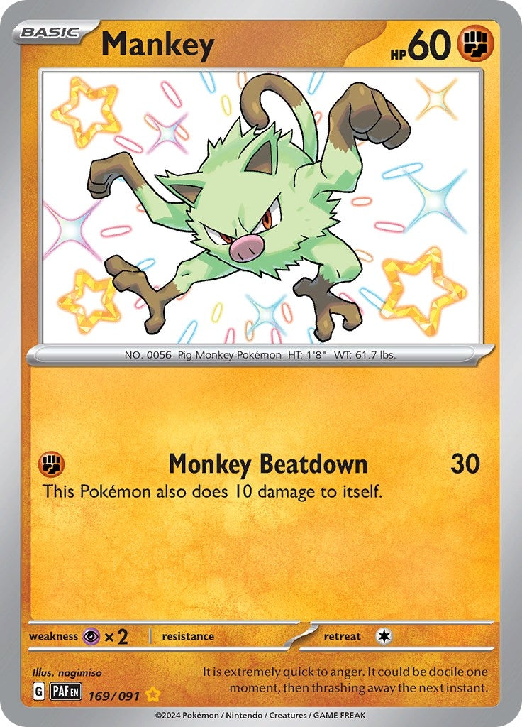 Image for Mankey (169/091) [SV: Paldean Fates] - Pokemon