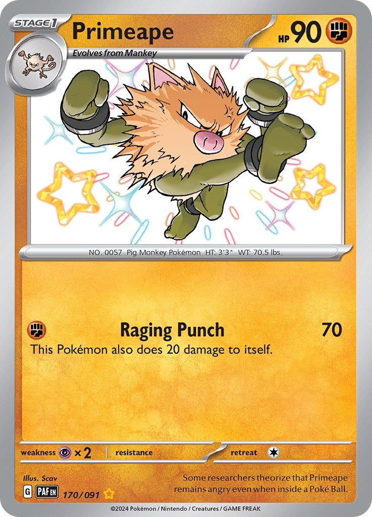 Image for Primeape (170/091) [SV: Paldean Fates] - Pokemon