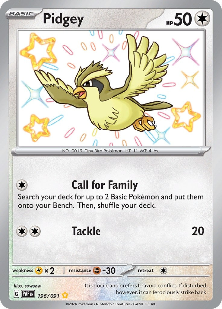 Image for Pidgey (196/091) [SV: Paldean Fates] - Pokemon