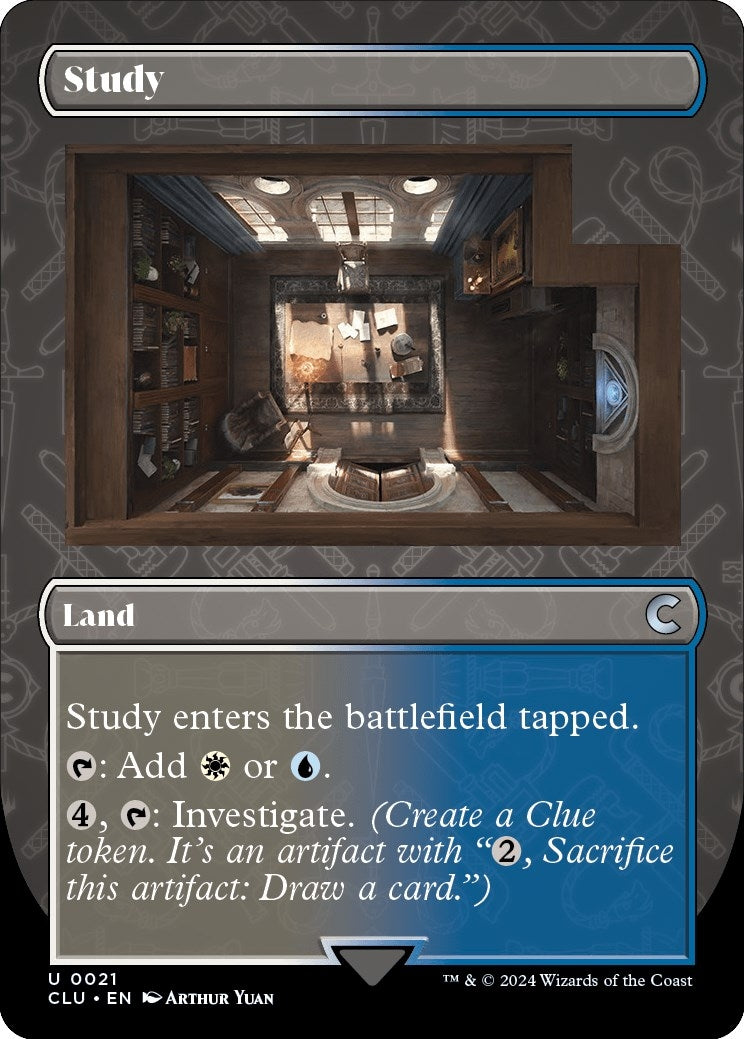 Image for Study (Borderless) (21) [Ravnica: Clue Edition] - Magic: The Gathering