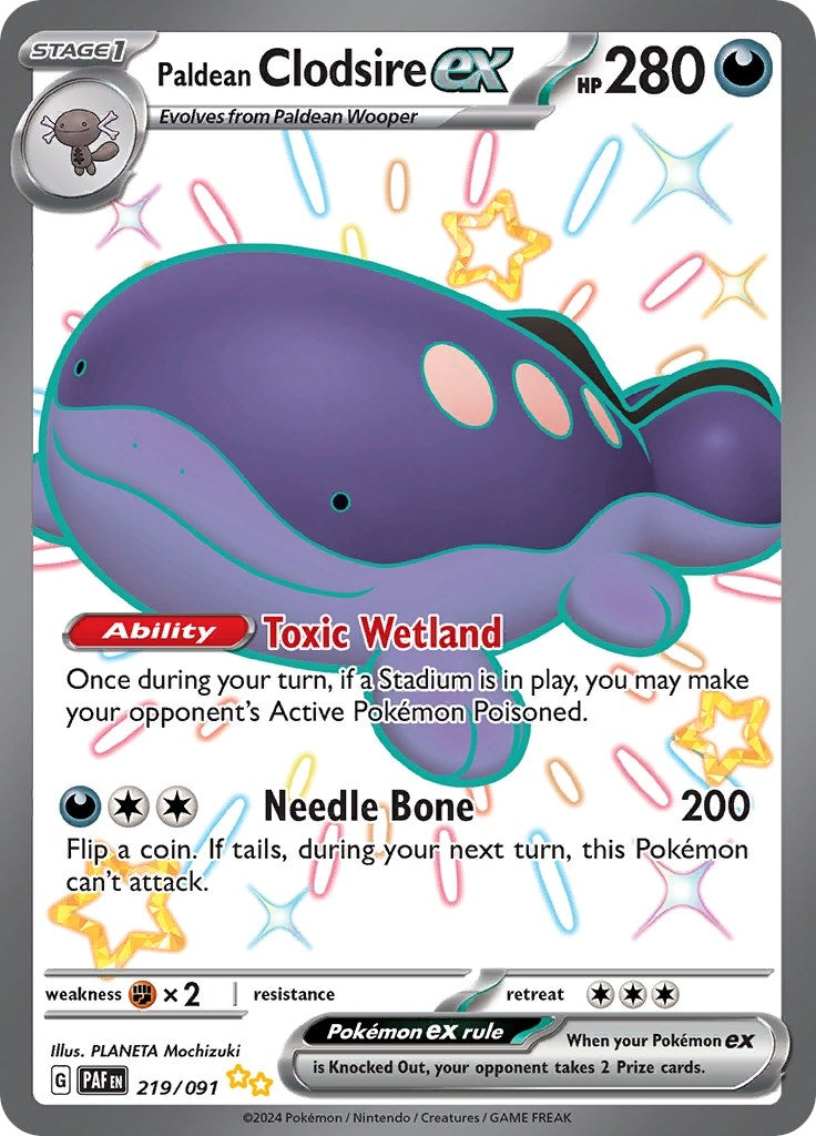 Image for Paldean Clodsire ex (219/091) [SV: Paldean Fates] - Pokemon