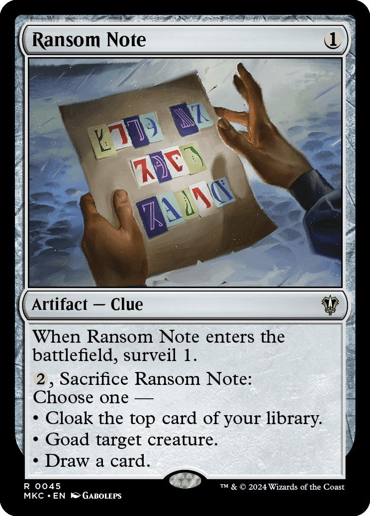 Image for Ransom Note (0045) (45) [Murders at Karlov Manor] - Magic: The Gathering