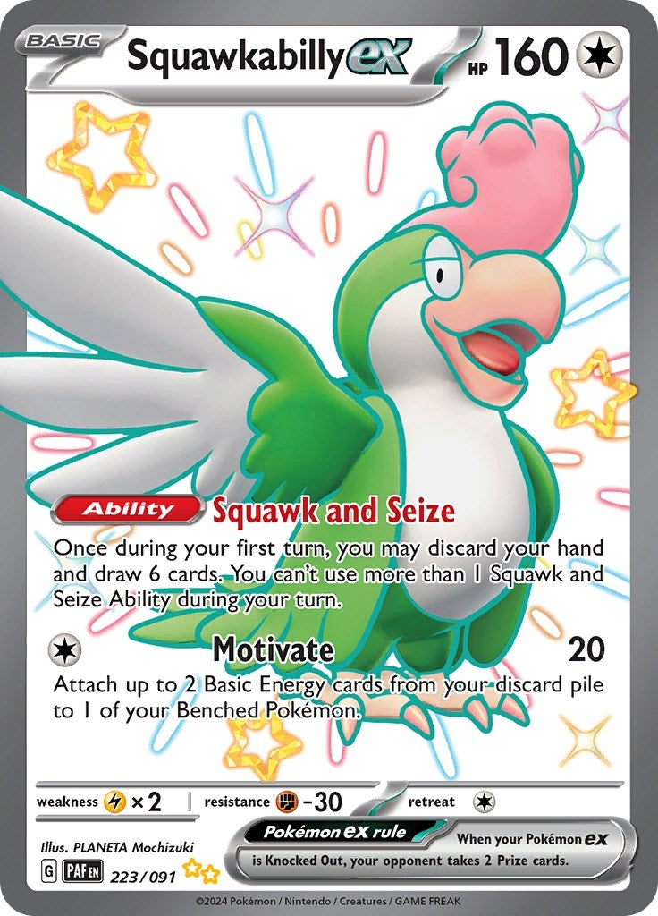 Image for Squawkabilly ex (223/091) [SV: Paldean Fates] - Pokemon