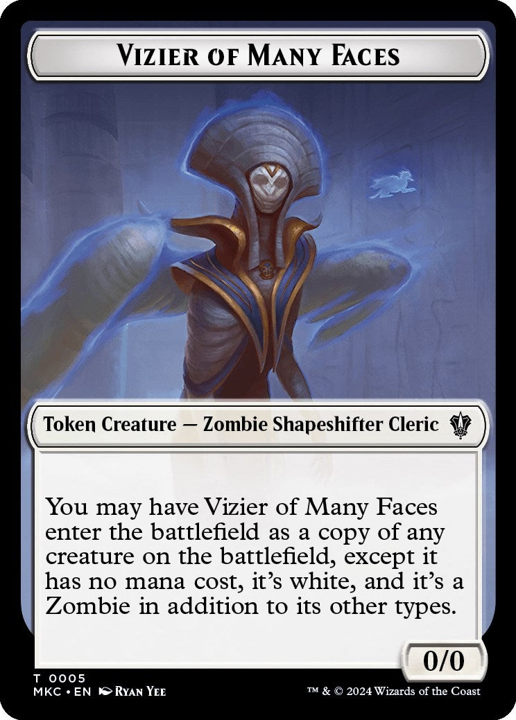 Image for Vizier of Many Faces // Zombie Double-Sided Token (5 // 11) [Murders at Karlov Manor] - Magic: The Gathering