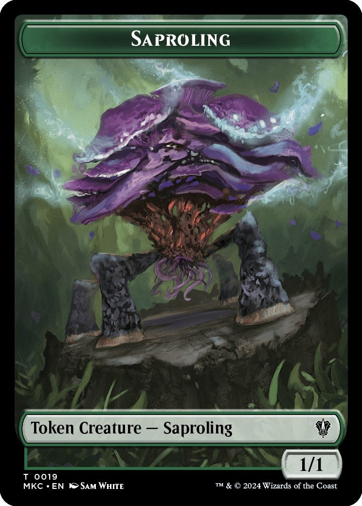Image for Saproling // Manifest Double-Sided Token (19 // 29) [Murders at Karlov Manor] - Magic: The Gathering