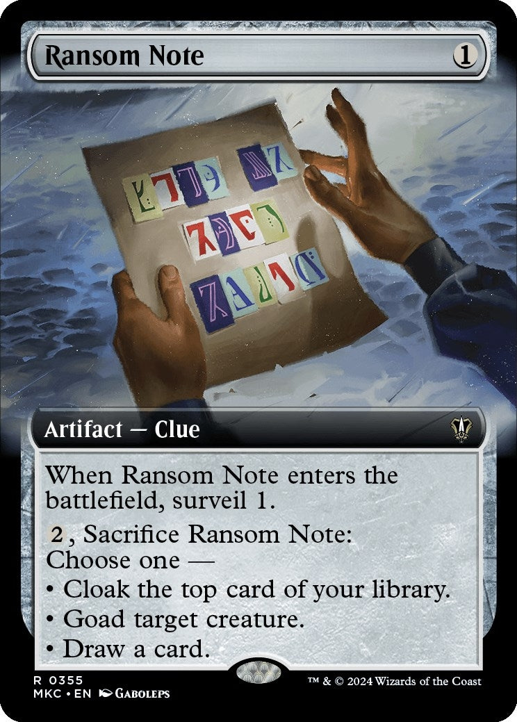 Image for Ransom Note (0355) (Extended Art) (355) [Murders at Karlov Manor] - Magic: The Gathering