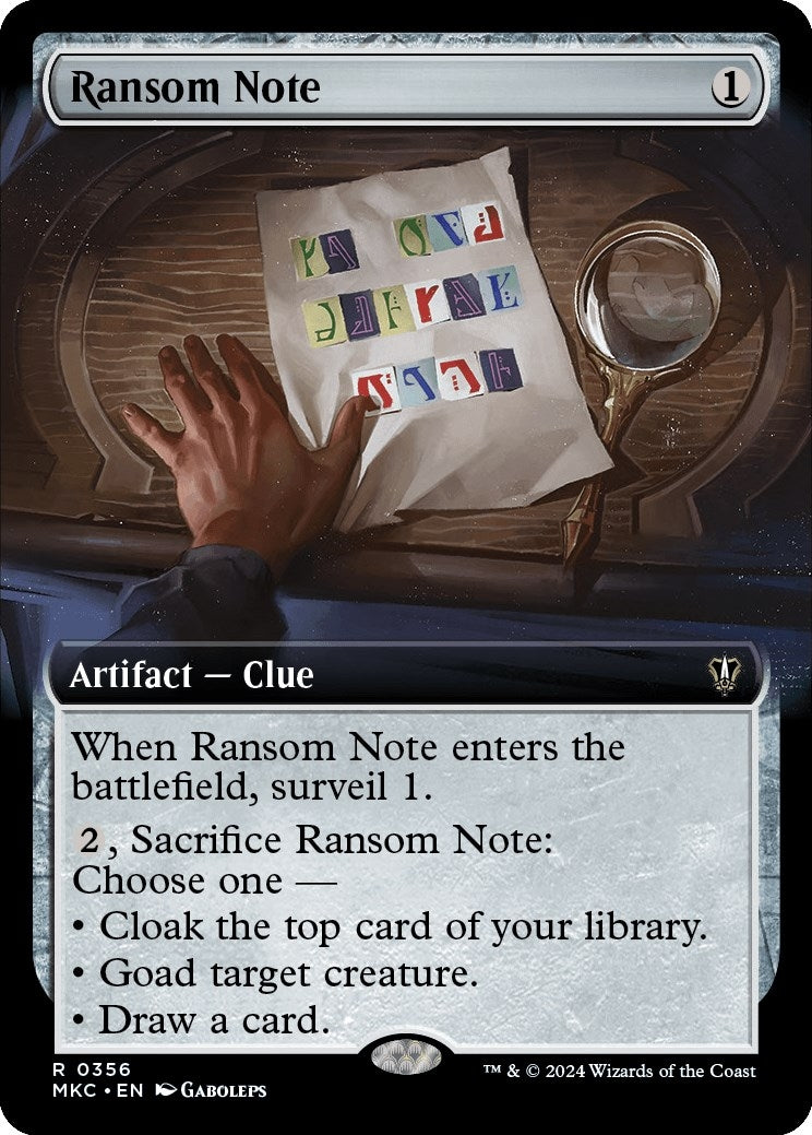 Ransom Note (0356) (Extended Art) (356) [Commander: Murders at Karlov Manor]