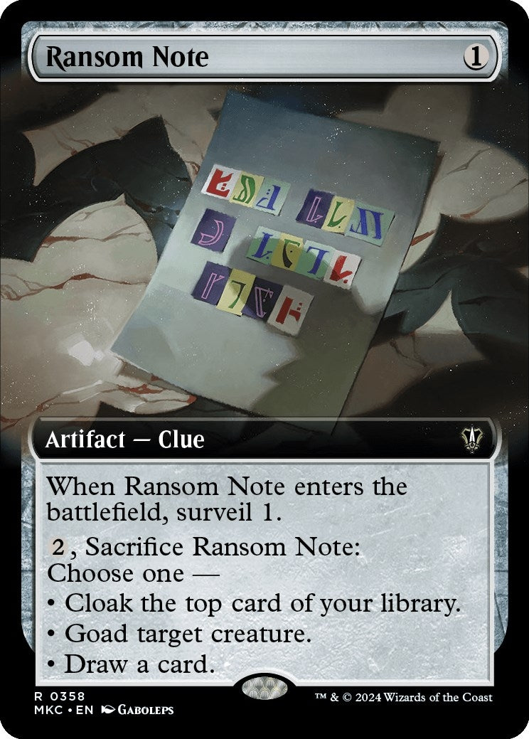 Image for Ransom Note (0358) (Extended Art) (358) [Murders at Karlov Manor] - Magic: The Gathering