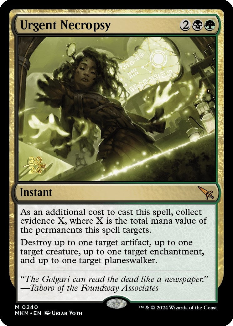 Image for Urgent Necropsy (240) [Prerelease Cards] - Magic: The Gathering