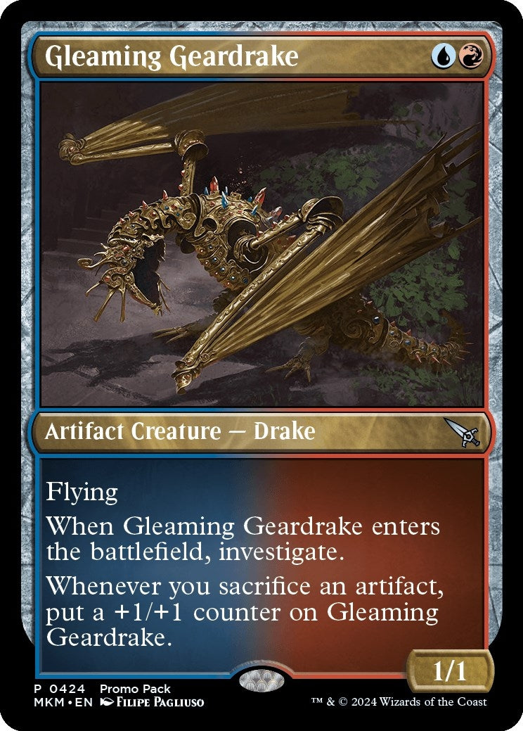 Image for Gleaming Geardrake (424) [Murders at Karlov Manor] - Magic: The Gathering