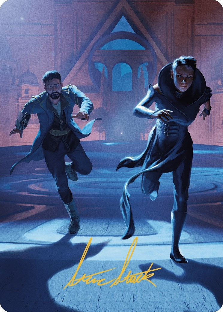 Image for Unauthorized Exit Art Card (Gold-Stamped Signature) (30) [Murders at Karlov Manor] - Magic: The Gathering