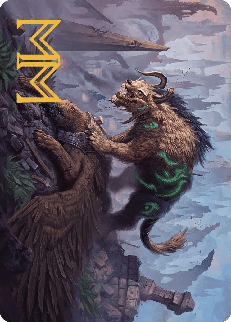 Image for Axebane Ferox Art Card (Gold-Stamped Signature) (13) [Murders at Karlov Manor] - Magic: The Gathering