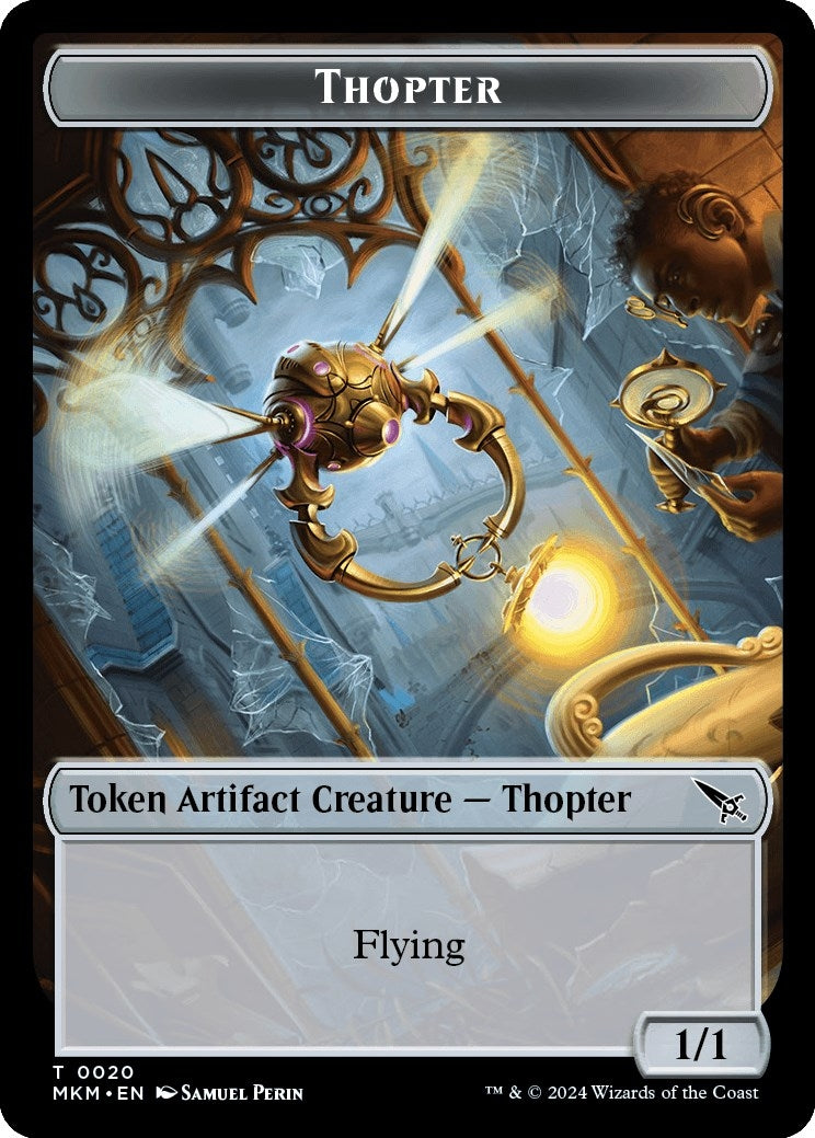Image for Thopter (0020) // Plant Double-Sided Token (20 // 9) [Murders at Karlov Manor] - Magic: The Gathering