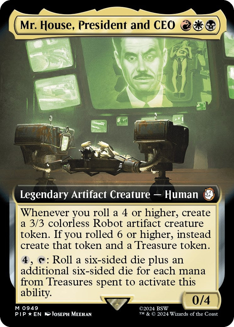 Image for Mr. House, President and CEO (Extended Art) (Surge Foil) (949) [Universes Beyond: Fallout] - Magic: The Gathering
