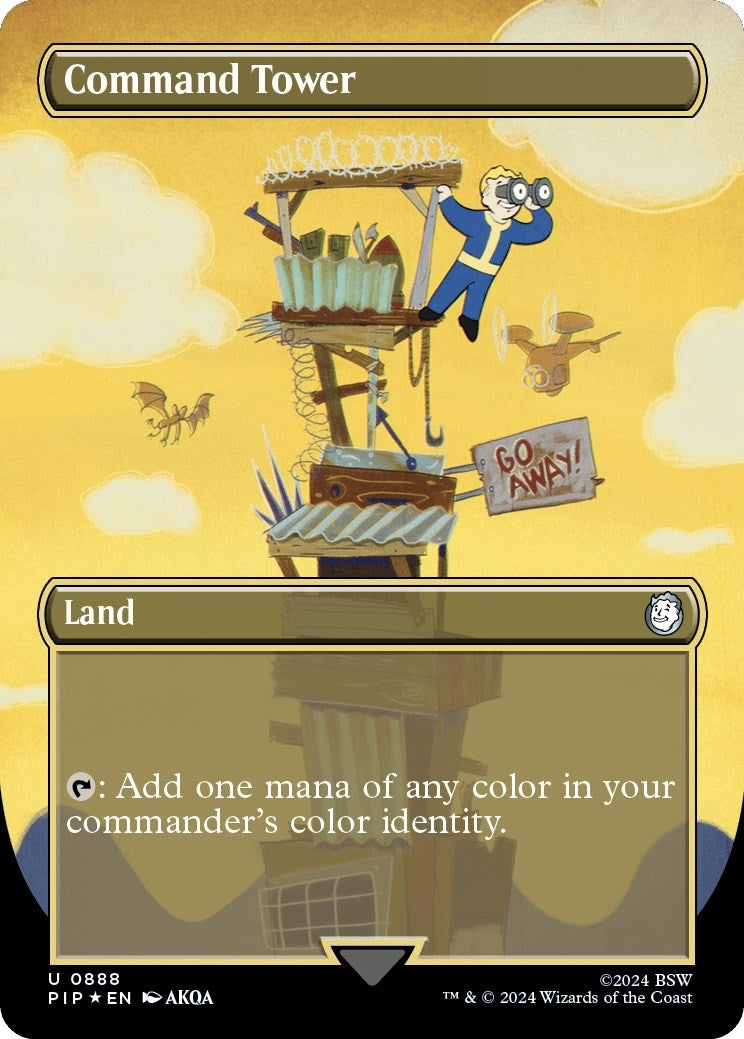 Image for Command Tower (Borderless) (Surge Foil) (888) [Universes Beyond: Fallout] - Magic: The Gathering