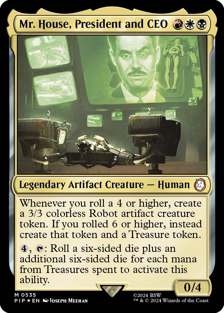 Image for Mr. House, President and CEO (Surge Foil) (535) [Universes Beyond: Fallout] - Magic: The Gathering