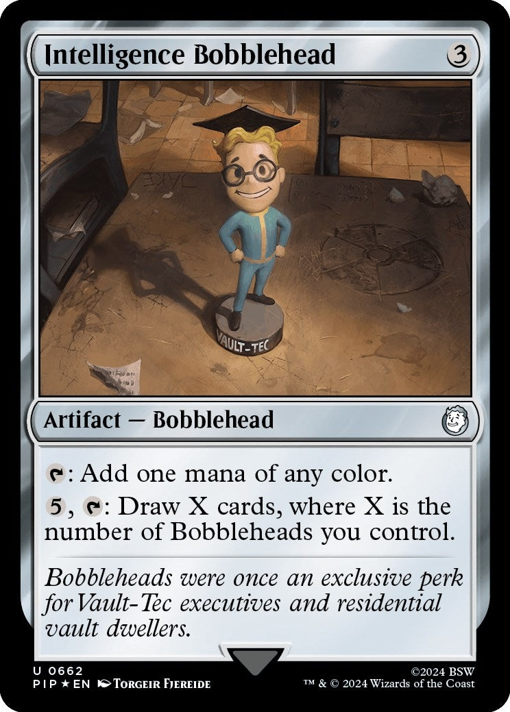 Image for Intelligence Bobblehead (Surge Foil) (662) [Universes Beyond: Fallout] - Magic: The Gathering