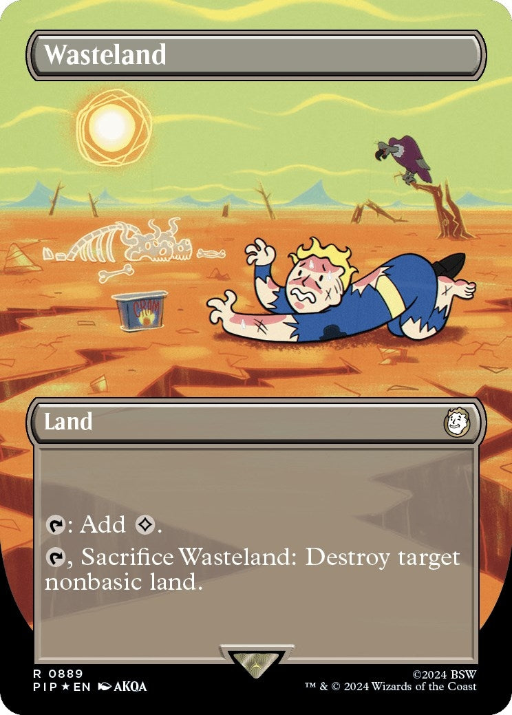 Image for Wasteland (Borderless) (Surge Foil) (889) [Universes Beyond: Fallout] - Magic: The Gathering