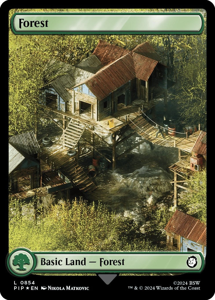 Image for Forest (0854) (Surge Foil) (854) [Universes Beyond: Fallout] - Magic: The Gathering