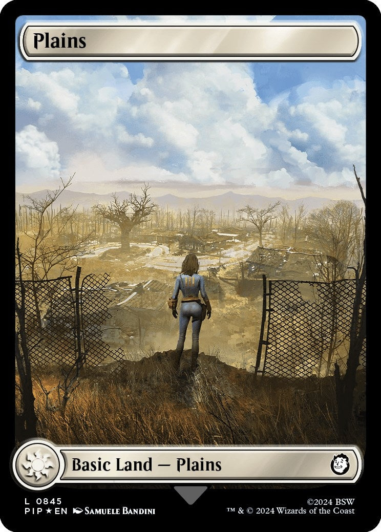 Image for Plains (0845) (Surge Foil) (845) [Universes Beyond: Fallout] - Magic: The Gathering