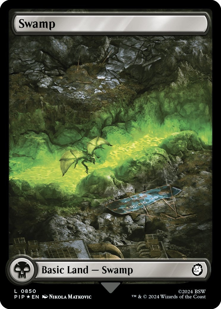 Image for Swamp (0850) (Surge Foil) (850) [Universes Beyond: Fallout] - Magic: The Gathering