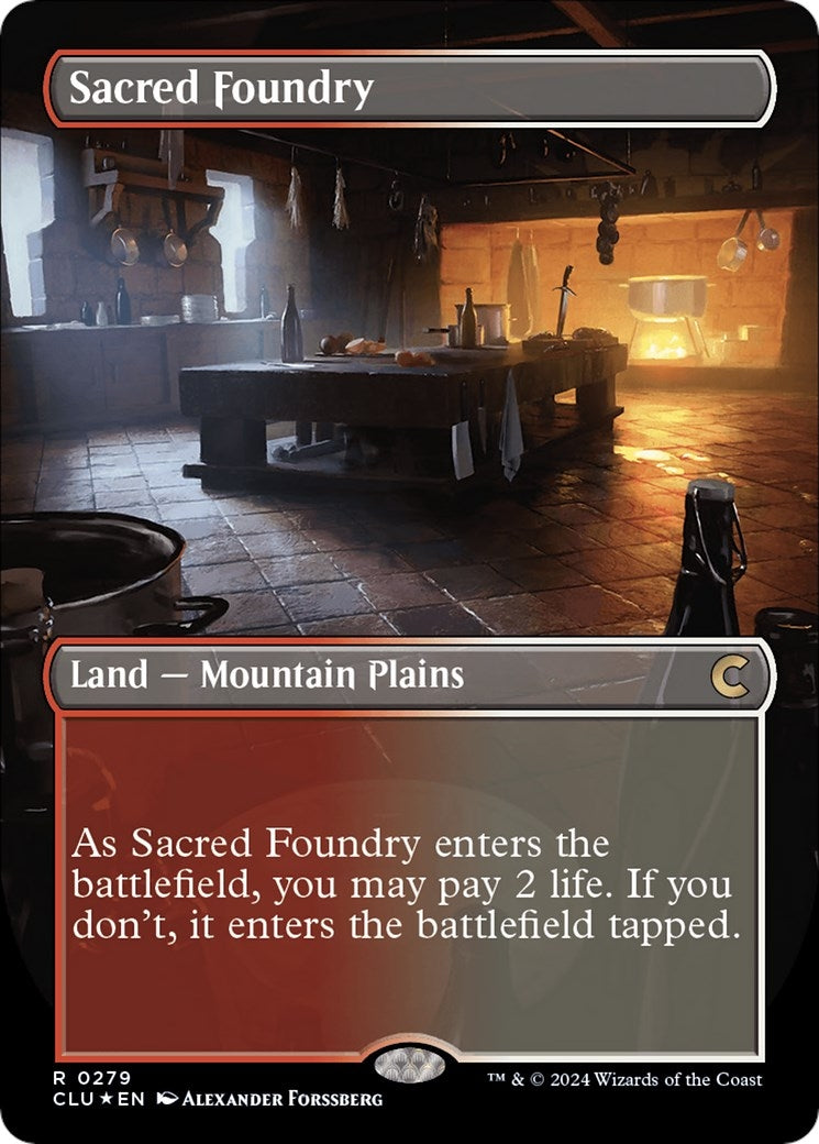 Image for Sacred Foundry (Borderless) (279) [Ravnica: Clue Edition] - Magic: The Gathering
