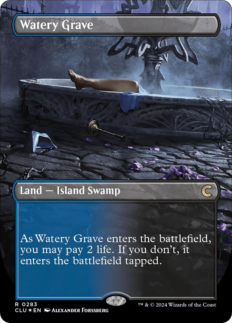 Image for Watery Grave (Borderless) (283) [Ravnica: Clue Edition] - Magic: The Gathering