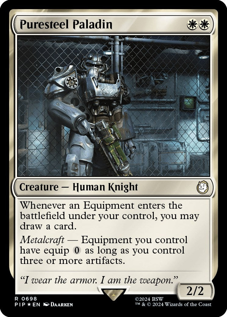 Image for Puresteel Paladin (Surge Foil) (698) [Universes Beyond: Fallout] - Magic: The Gathering