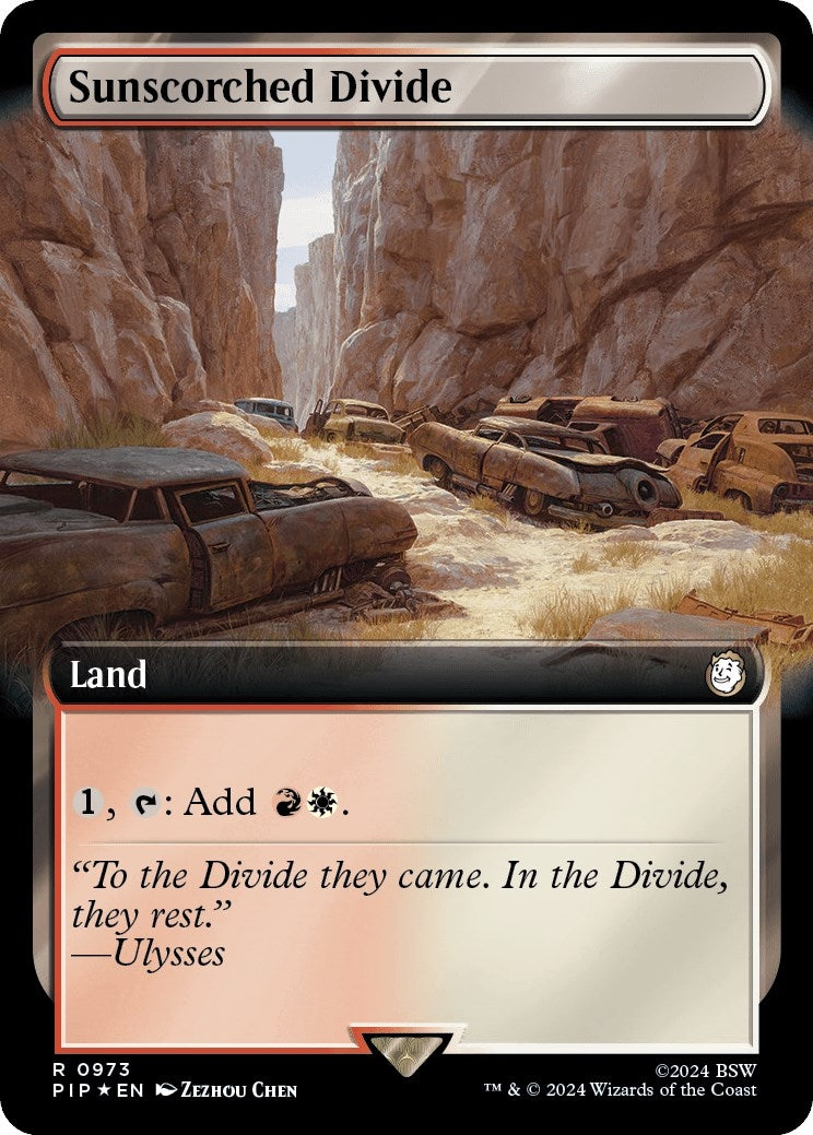 Image for Sunscorched Divide (Extended Art) (Surge Foil) (973) [Universes Beyond: Fallout] - Magic: The Gathering