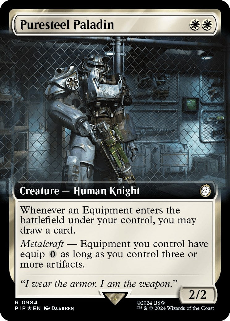 Image for Puresteel Paladin (Extended Art) (Surge Foil) (984) [Universes Beyond: Fallout] - Magic: The Gathering