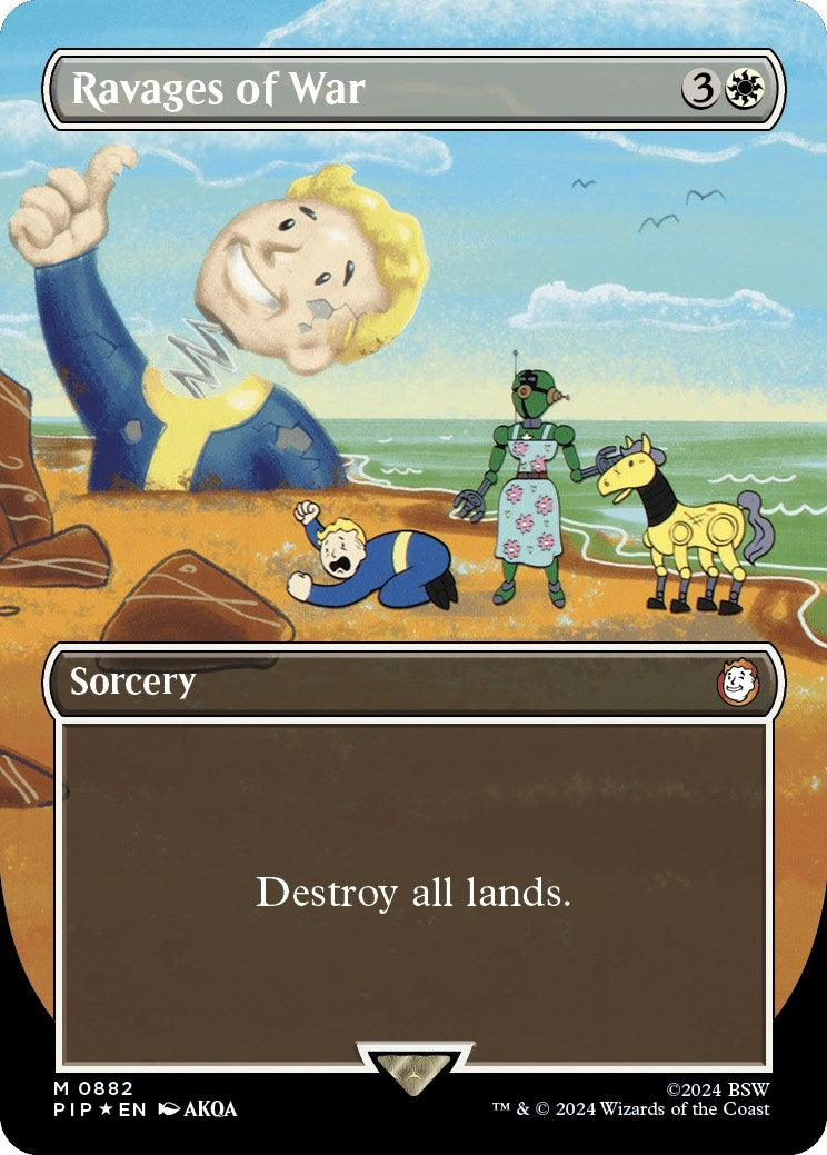 Image for Ravages of War (Borderless) (Surge Foil) (882) [Universes Beyond: Fallout] - Magic: The Gathering