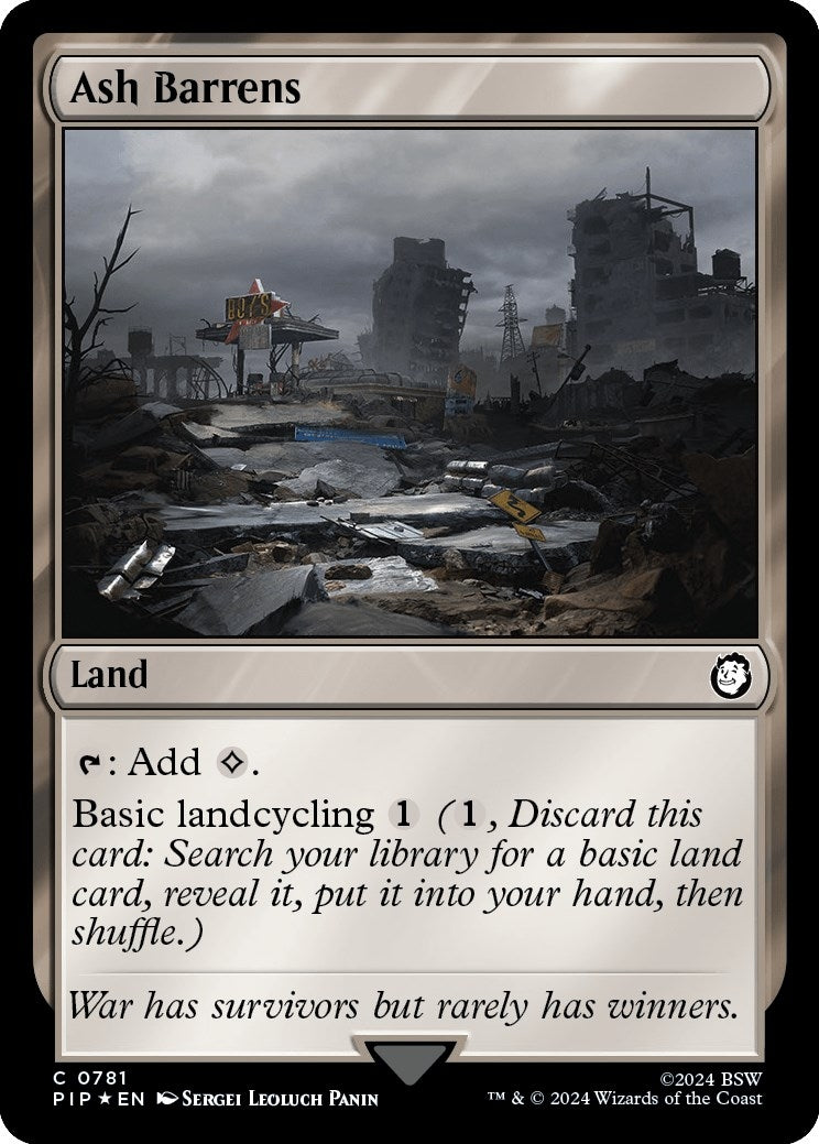 Image for Ash Barrens (Surge Foil) (781) [Universes Beyond: Fallout] - Magic: The Gathering