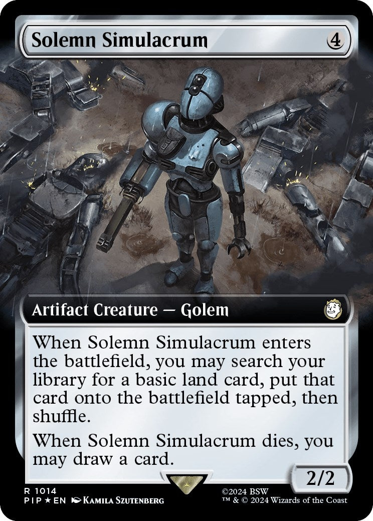 Image for Solemn Simulacrum (Extended Art) (Surge Foil) (1014) [Universes Beyond: Fallout] - Magic: The Gathering