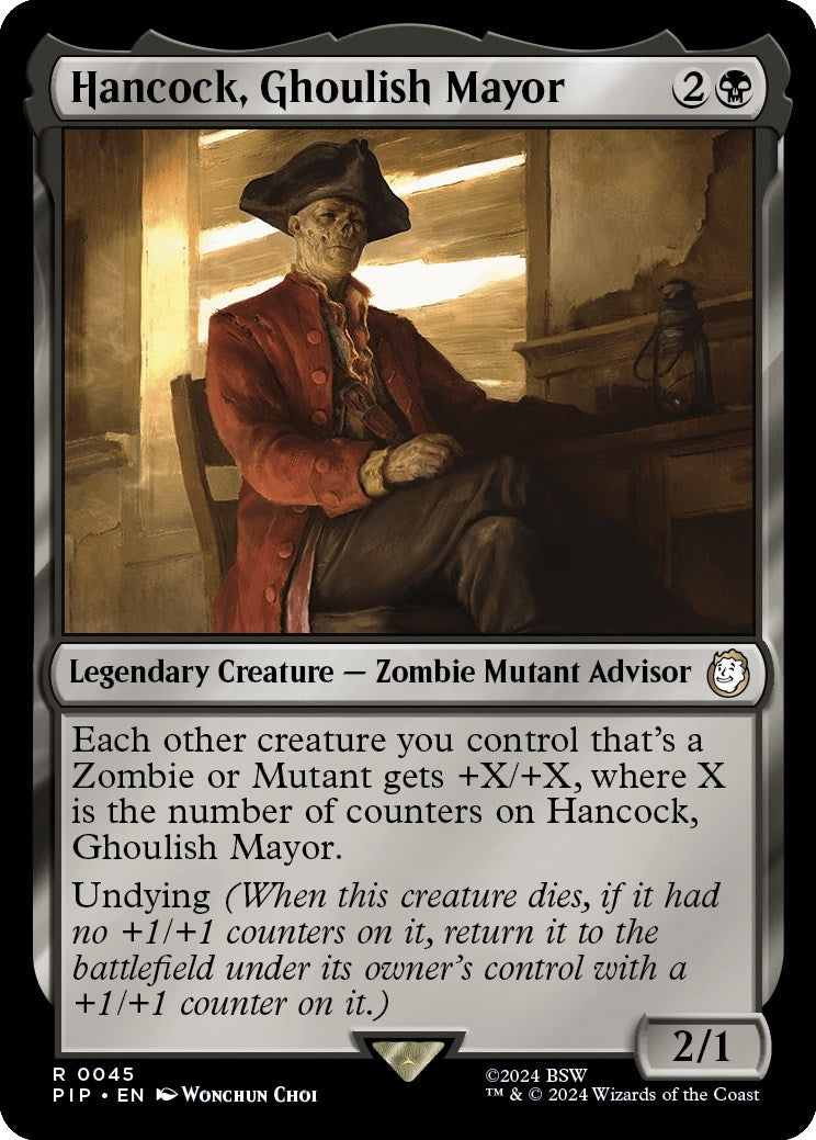 Image for Hancock, Ghoulish Mayor (45) [Universes Beyond: Fallout] - Magic: The Gathering