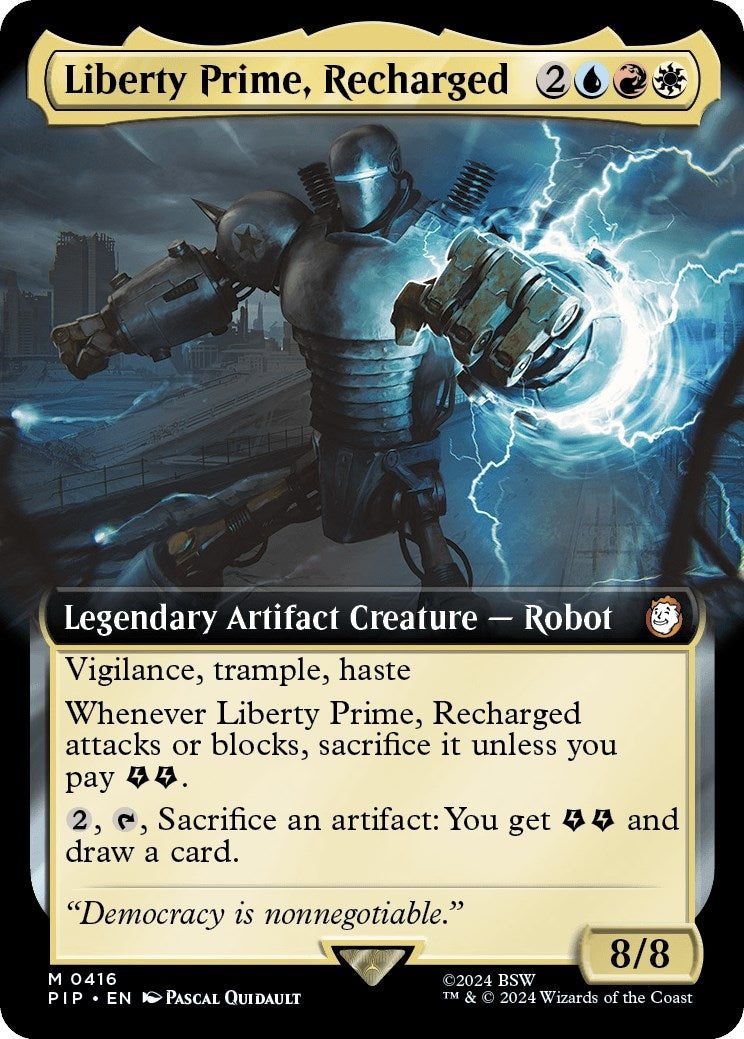 Image for Liberty Prime, Recharged (Extended Art) (416) [Universes Beyond: Fallout] - Magic: The Gathering