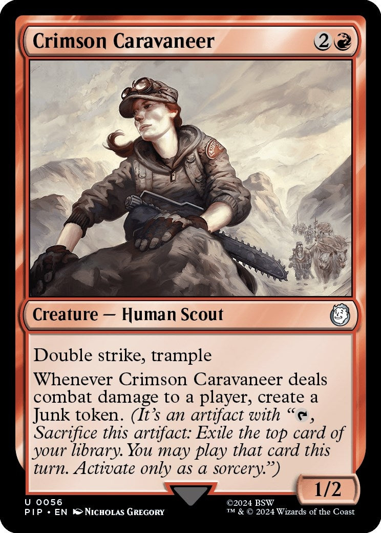 Image for Crimson Caravaneer (56) [Universes Beyond: Fallout] - Magic: The Gathering