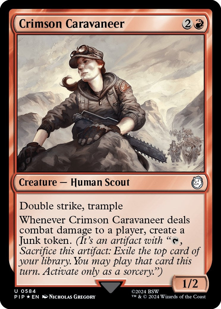 Image for Crimson Caravaneer (Surge Foil) (584) [Universes Beyond: Fallout] - Magic: The Gathering