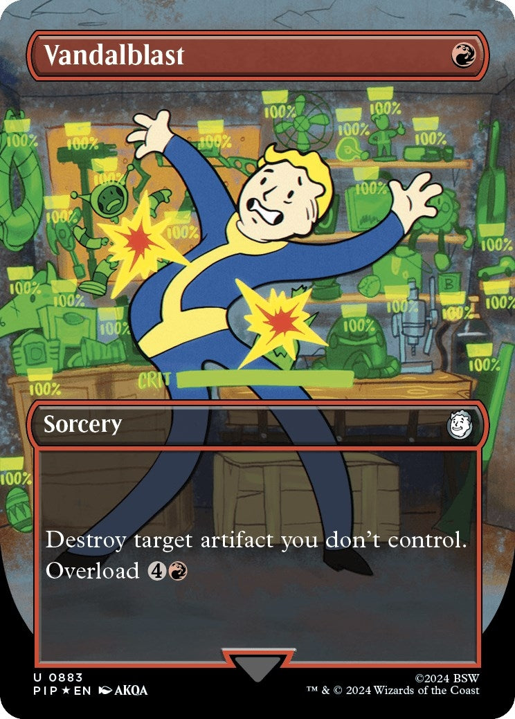 Image for Vandalblast (Borderless) (Surge Foil) (883) [Universes Beyond: Fallout] - Magic: The Gathering