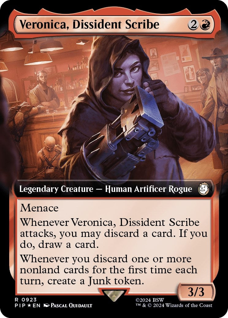 Image for Veronica, Dissident Scribe (Extended Art) (Surge Foil) (923) [Universes Beyond: Fallout] - Magic: The Gathering