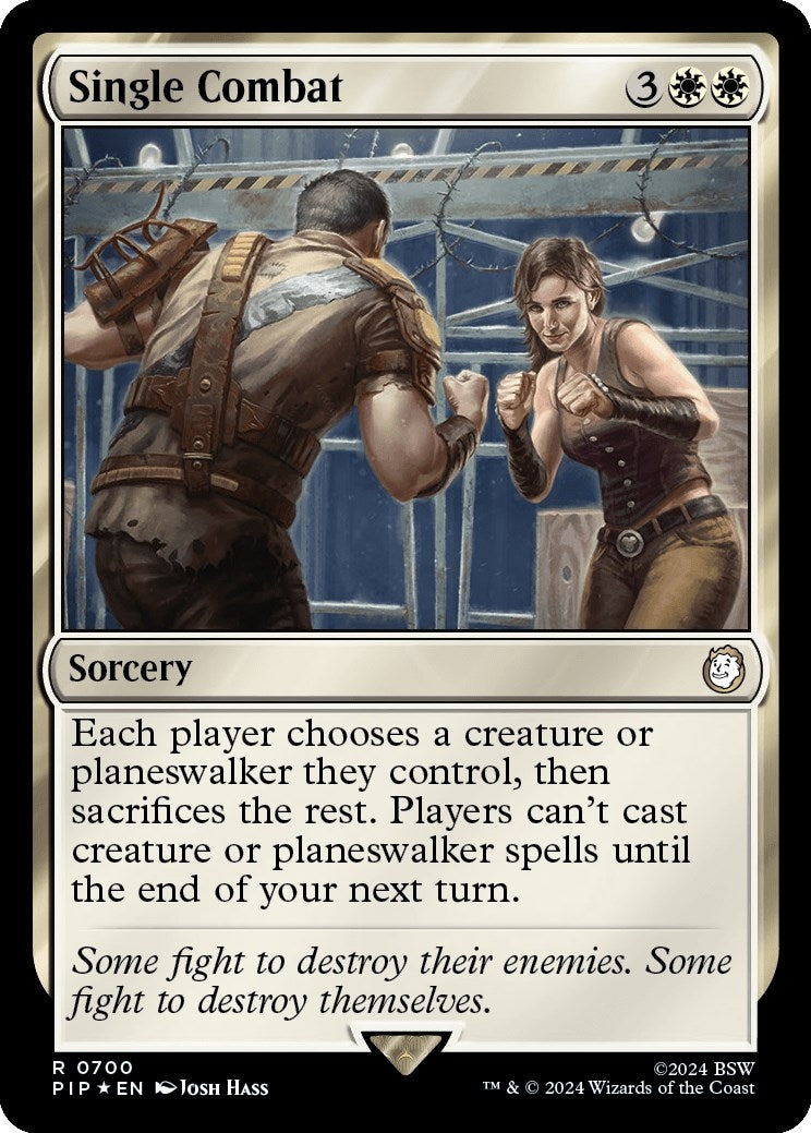 Image for Single Combat (Surge Foil) (700) [Universes Beyond: Fallout] - Magic: The Gathering