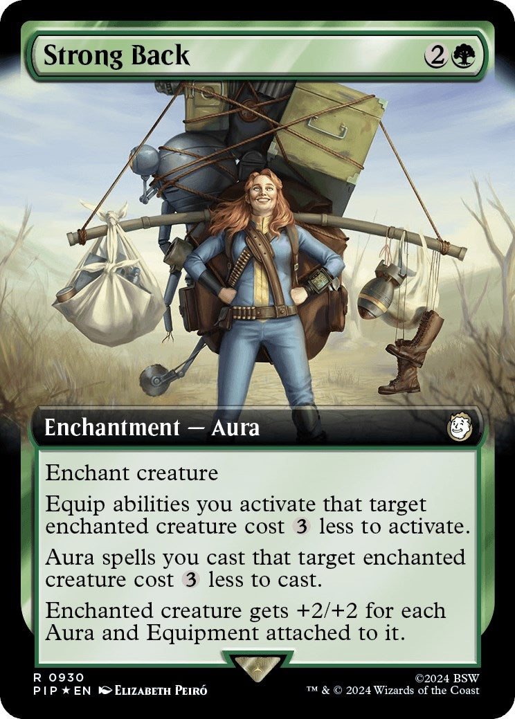 Image for Strong Back (Extended Art) (Surge Foil) (930) [Universes Beyond: Fallout] - Magic: The Gathering