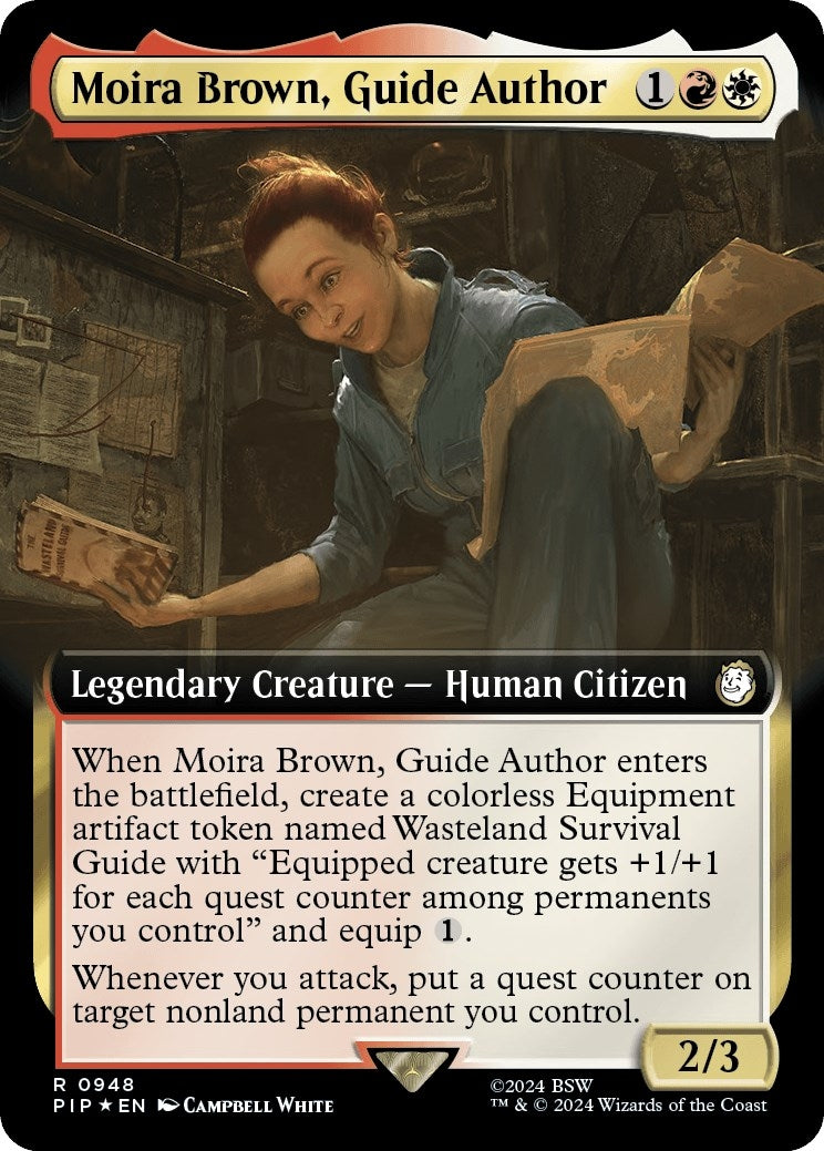 Image for Moira Brown, Guide Author (Extended Art) (Surge Foil) (948) [Universes Beyond: Fallout] - Magic: The Gathering