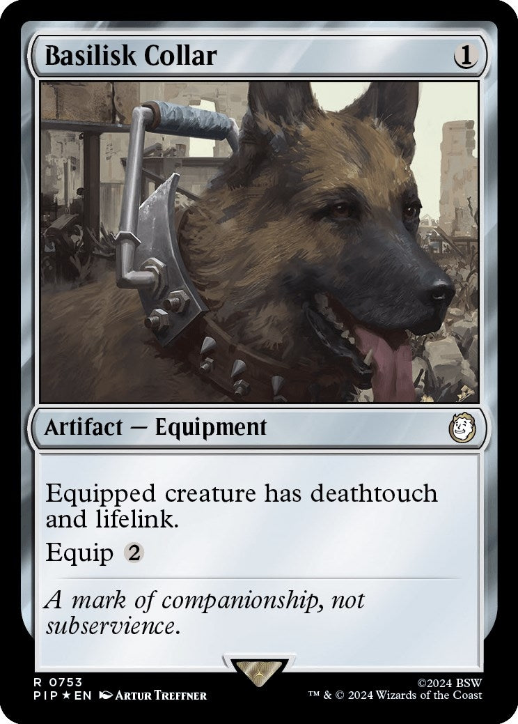 Image for Basilisk Collar (Surge Foil) (753) [Universes Beyond: Fallout] - Magic: The Gathering