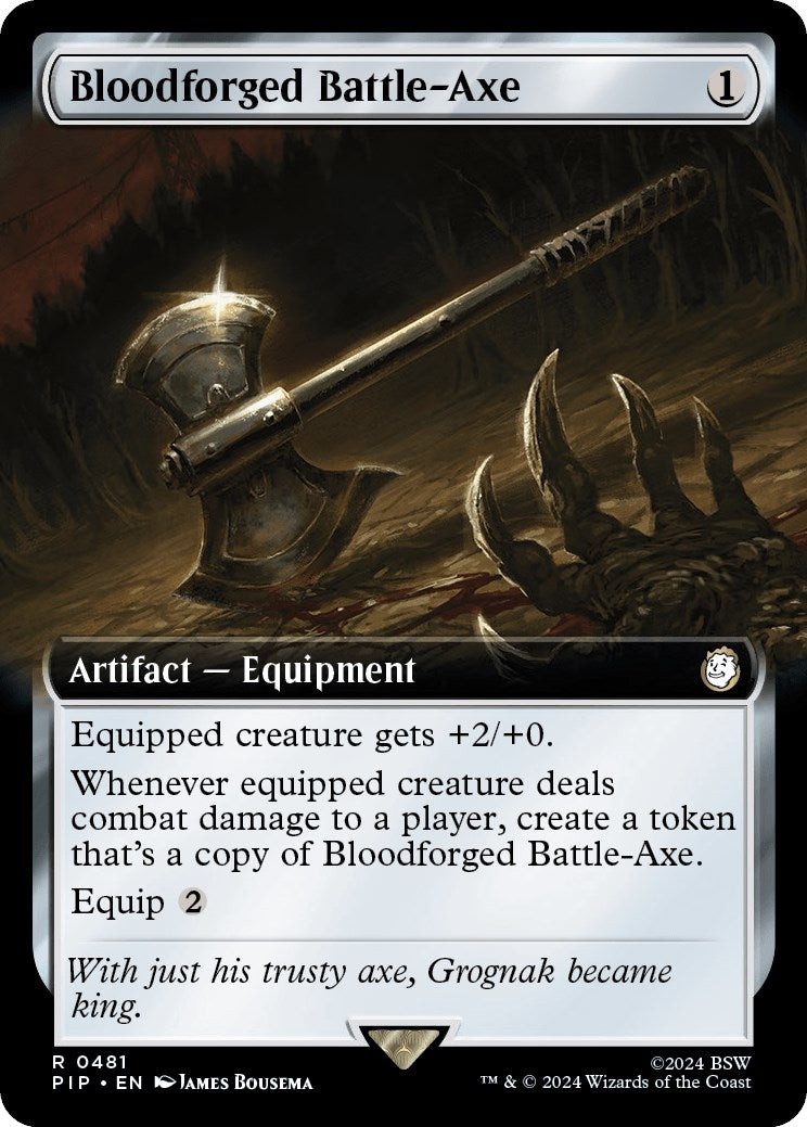 Image for Bloodforged Battle-Axe (Extended Art) (481) [Universes Beyond: Fallout] - Magic: The Gathering