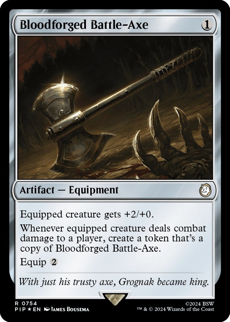 Image for Bloodforged Battle-Axe (Surge Foil) (754) [Universes Beyond: Fallout] - Magic: The Gathering