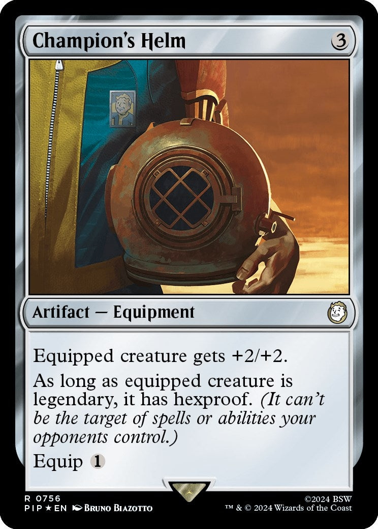 Image for Champion's Helm (Surge Foil) (756) [Universes Beyond: Fallout] - Magic: The Gathering