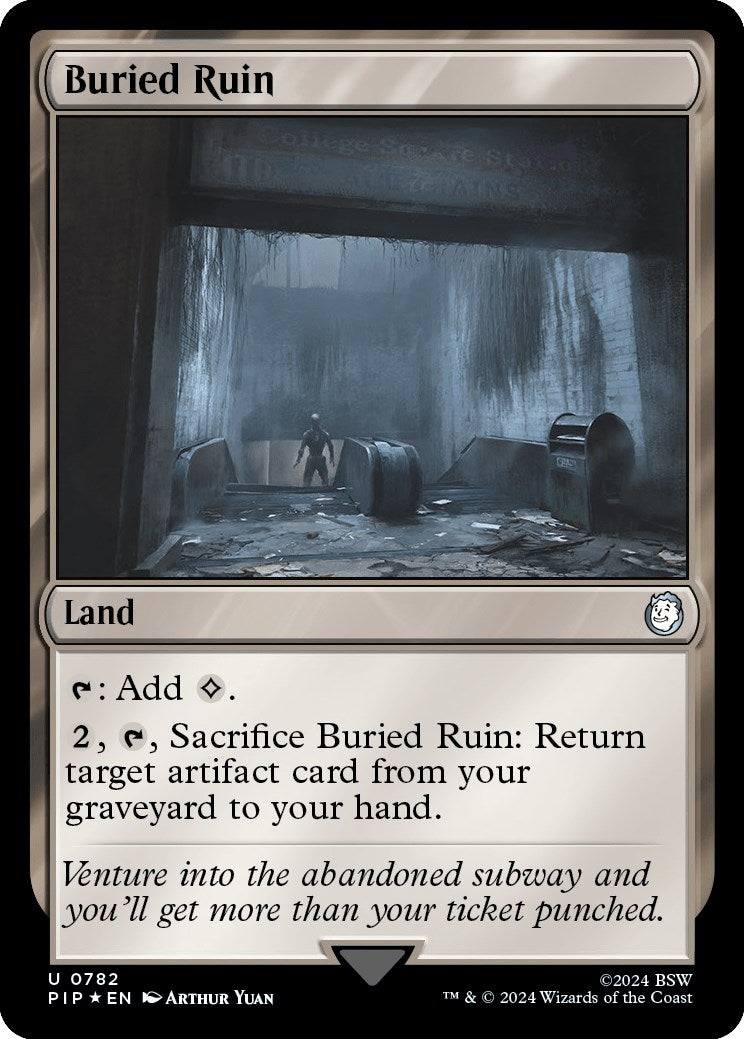 Image for Buried Ruin (Surge Foil) (782) [Universes Beyond: Fallout] - Magic: The Gathering